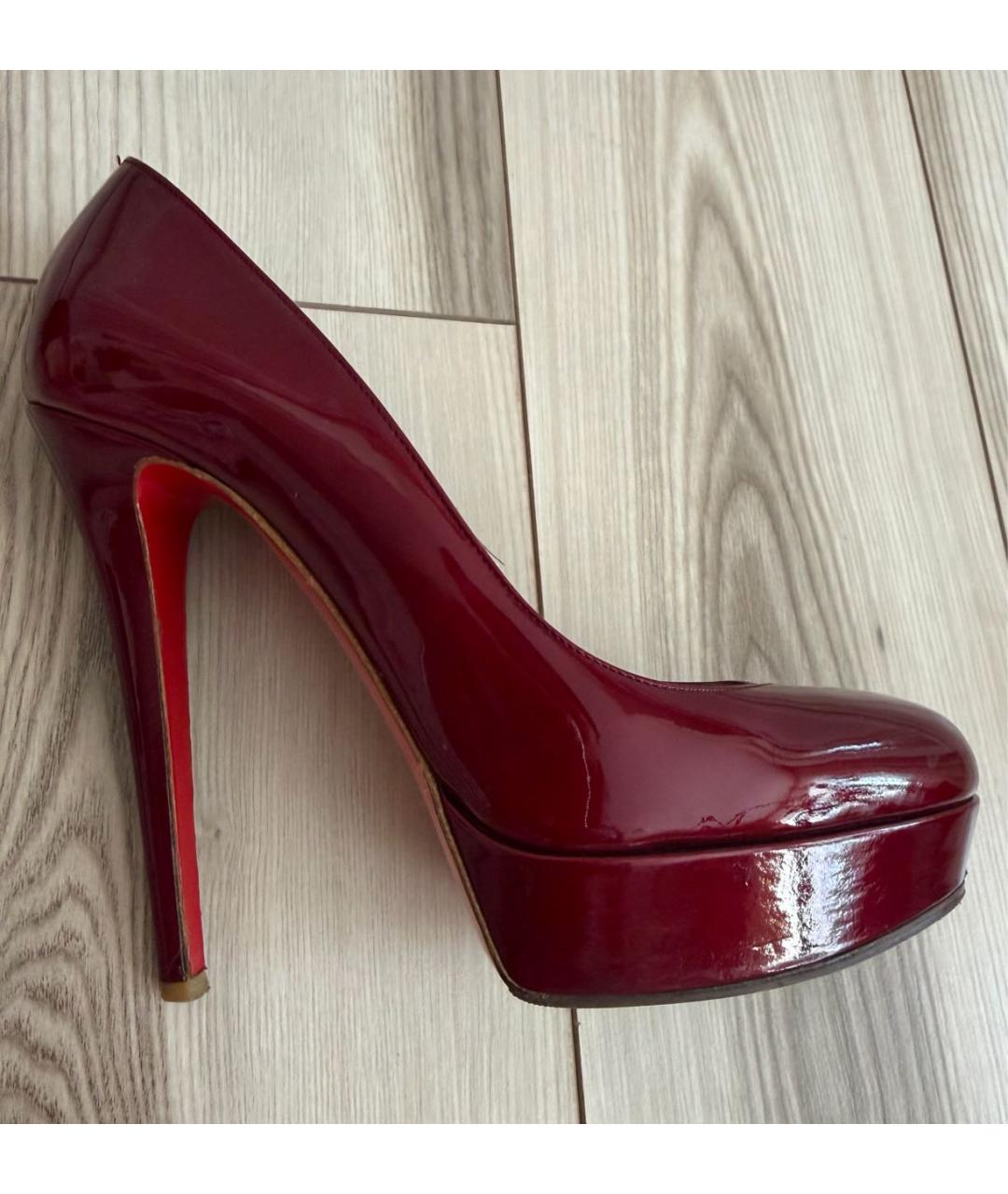 CHRISTIAN LOUBOUTIN Бордовые туфли из лакированной кожи, фото 9