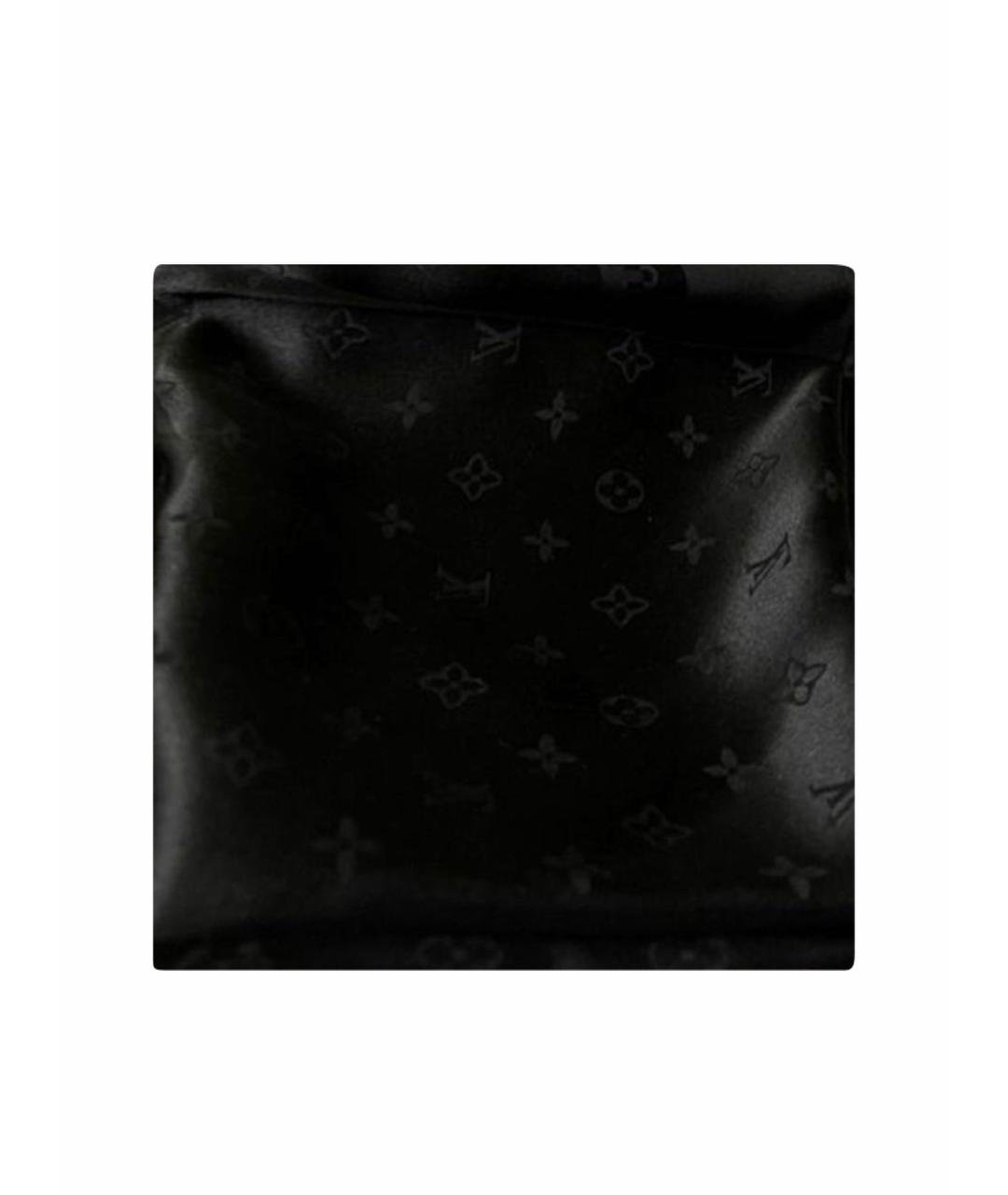 LOUIS VUITTON Черный шелковый платок, фото 1