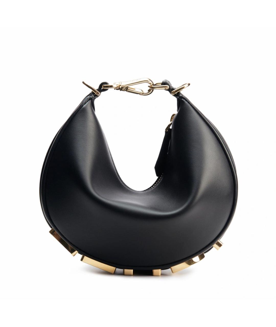 FENDI Черная кожаная сумка через плечо, фото 5