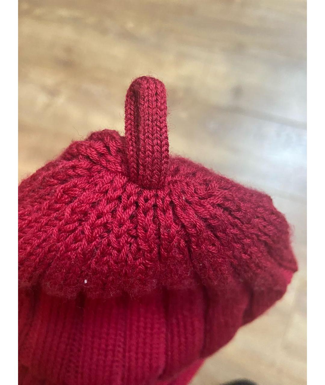 PAUL & SHARK Бордовая шерстяная шапка, фото 4