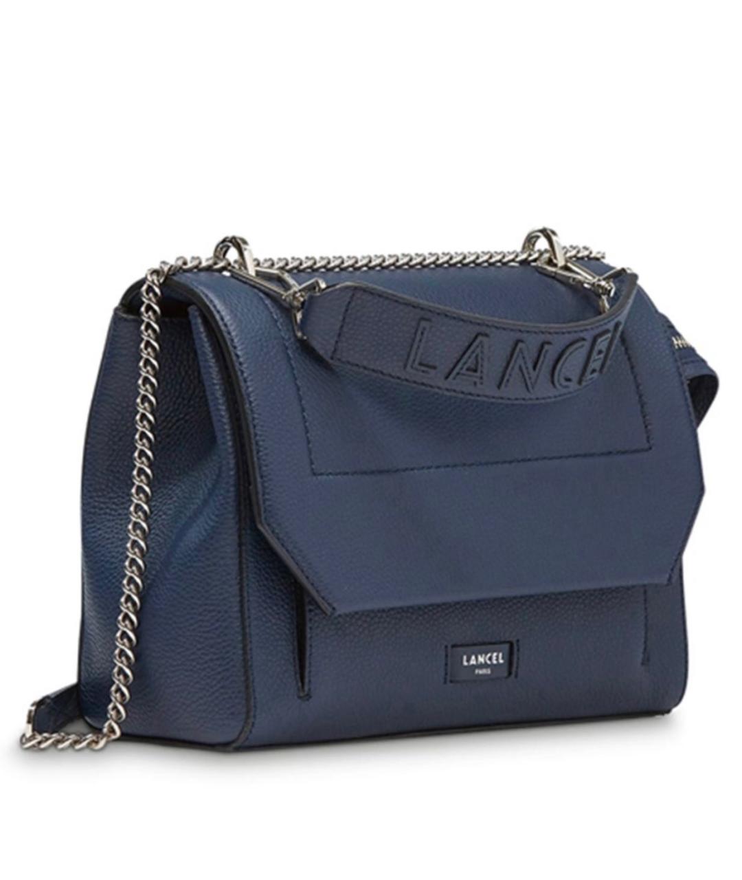 LANCEL Темно-синяя кожаная сумка через плечо, фото 2