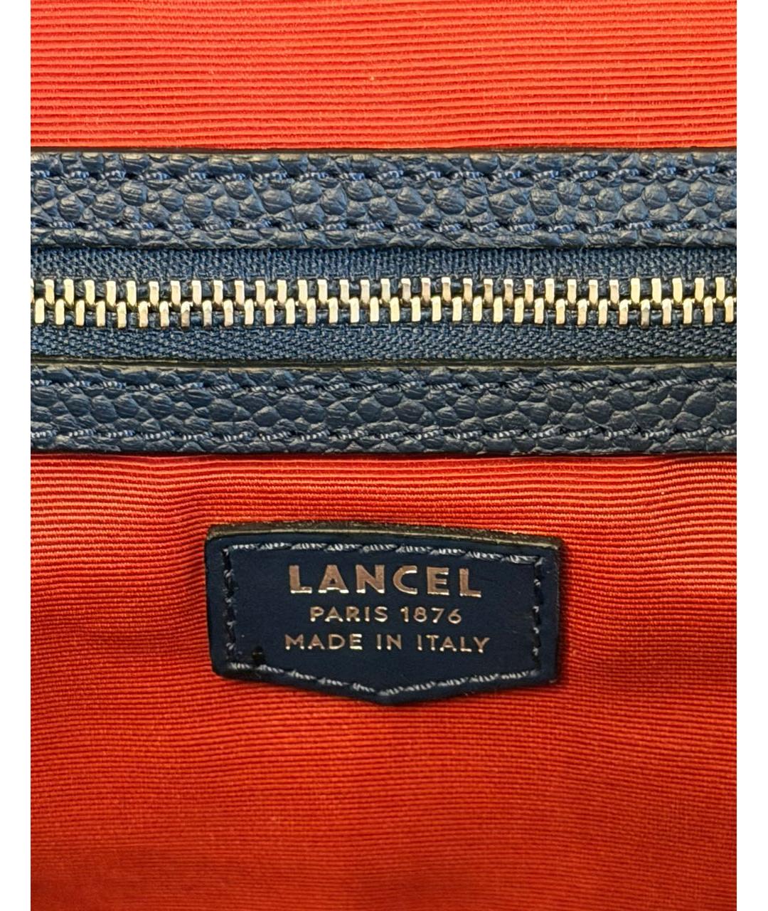 LANCEL Темно-синяя кожаная сумка через плечо, фото 4