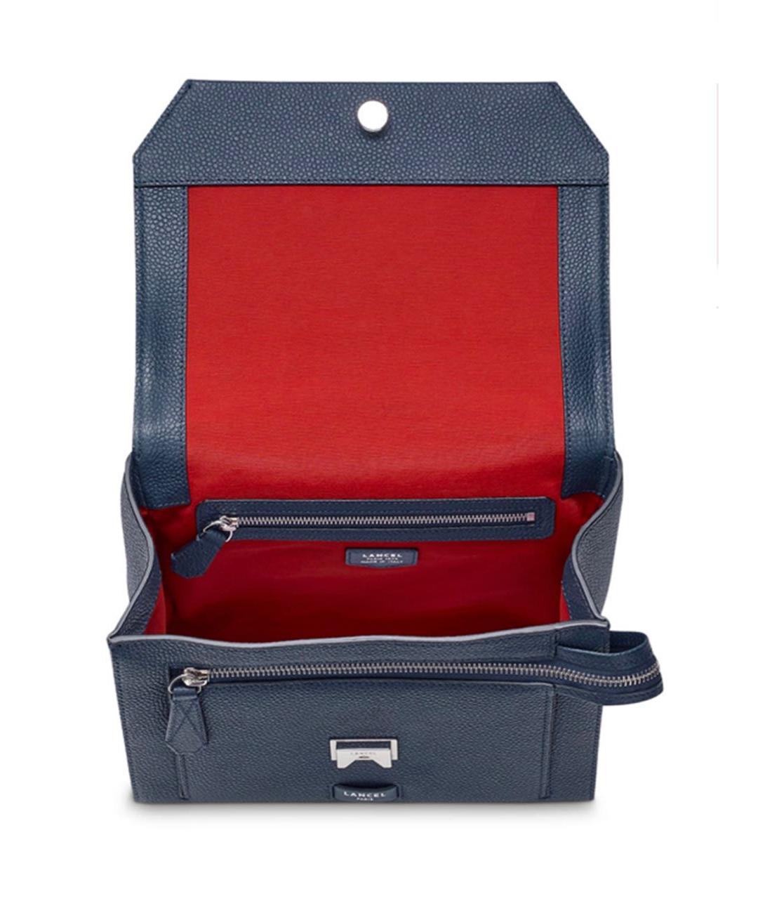 LANCEL Темно-синяя кожаная сумка через плечо, фото 3