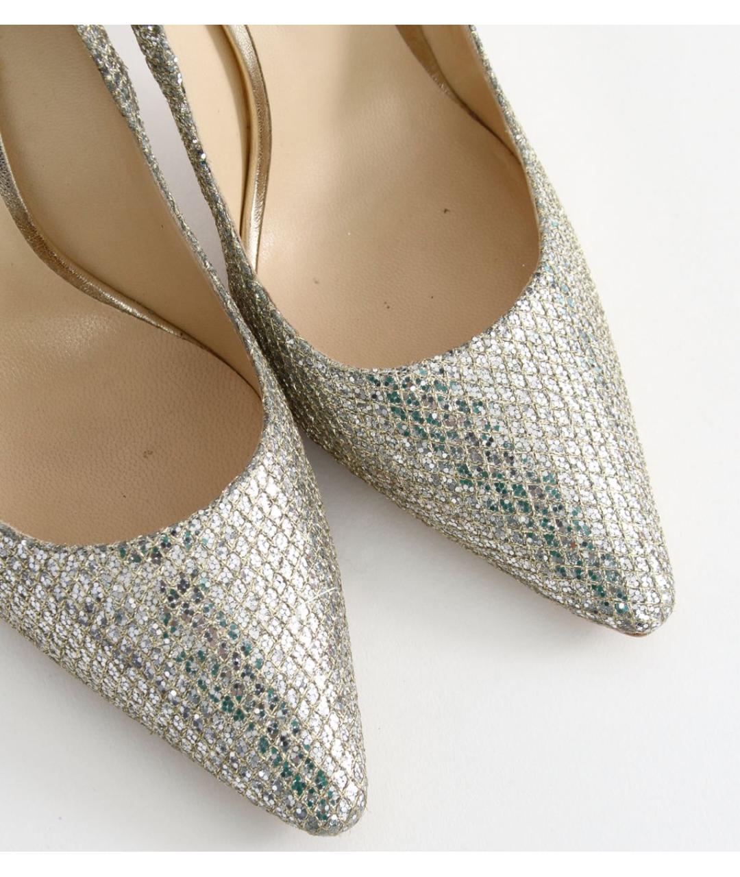 JIMMY CHOO Серебряные кожаные туфли, фото 2