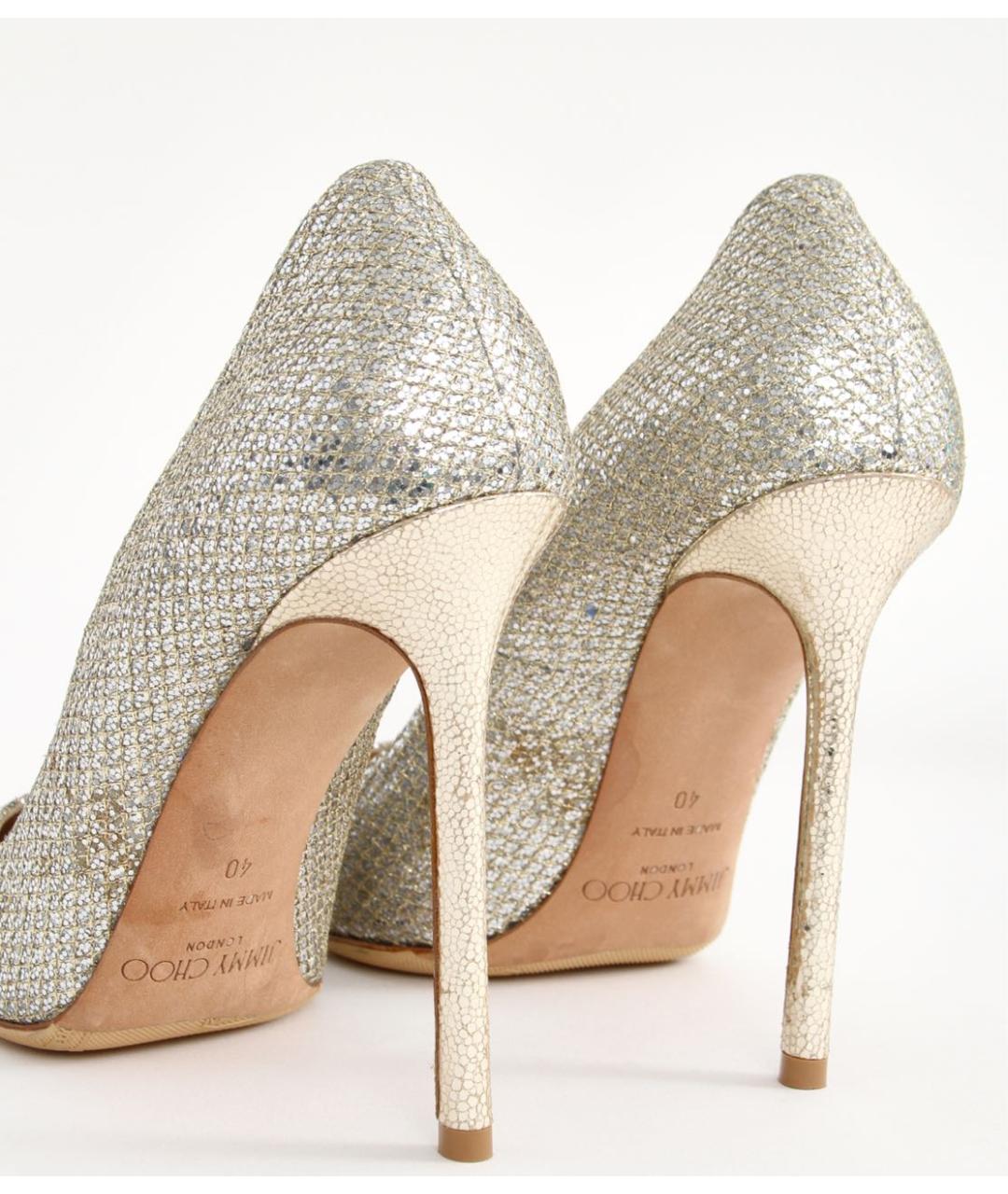 JIMMY CHOO Серебряные кожаные туфли, фото 4