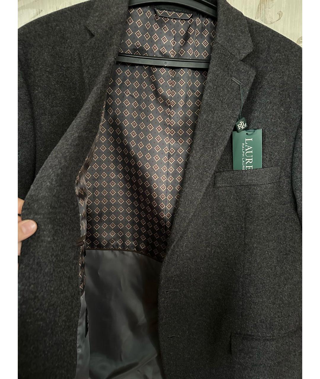 RALPH LAUREN Серый шерстяной пиджак, фото 5