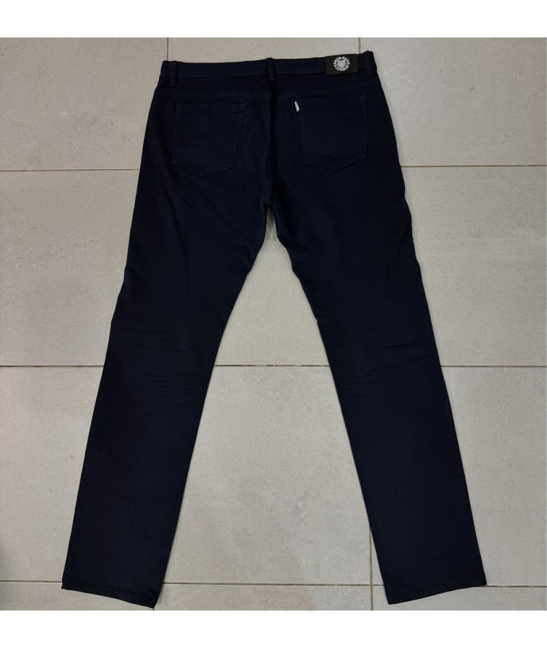 KENZO Темно-синие хлопко-эластановые повседневные брюки, фото 2
