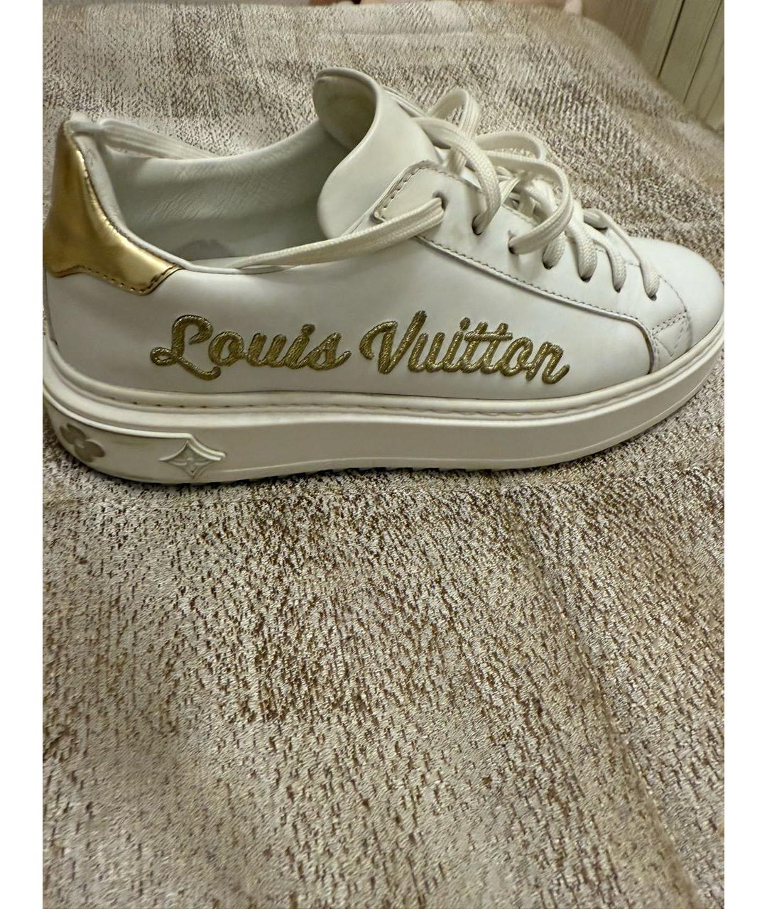 LOUIS VUITTON Белые кожаные кеды, фото 5