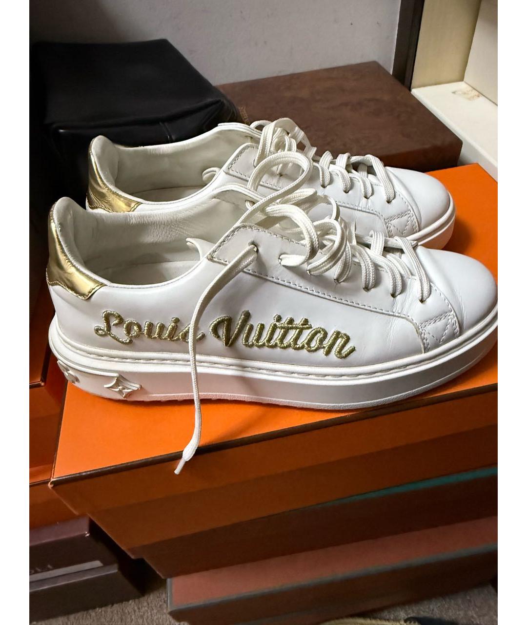 LOUIS VUITTON Белые кожаные кеды, фото 6