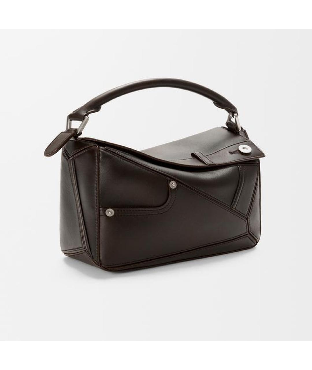 LOEWE Коричневая кожаная сумка с короткими ручками, фото 4