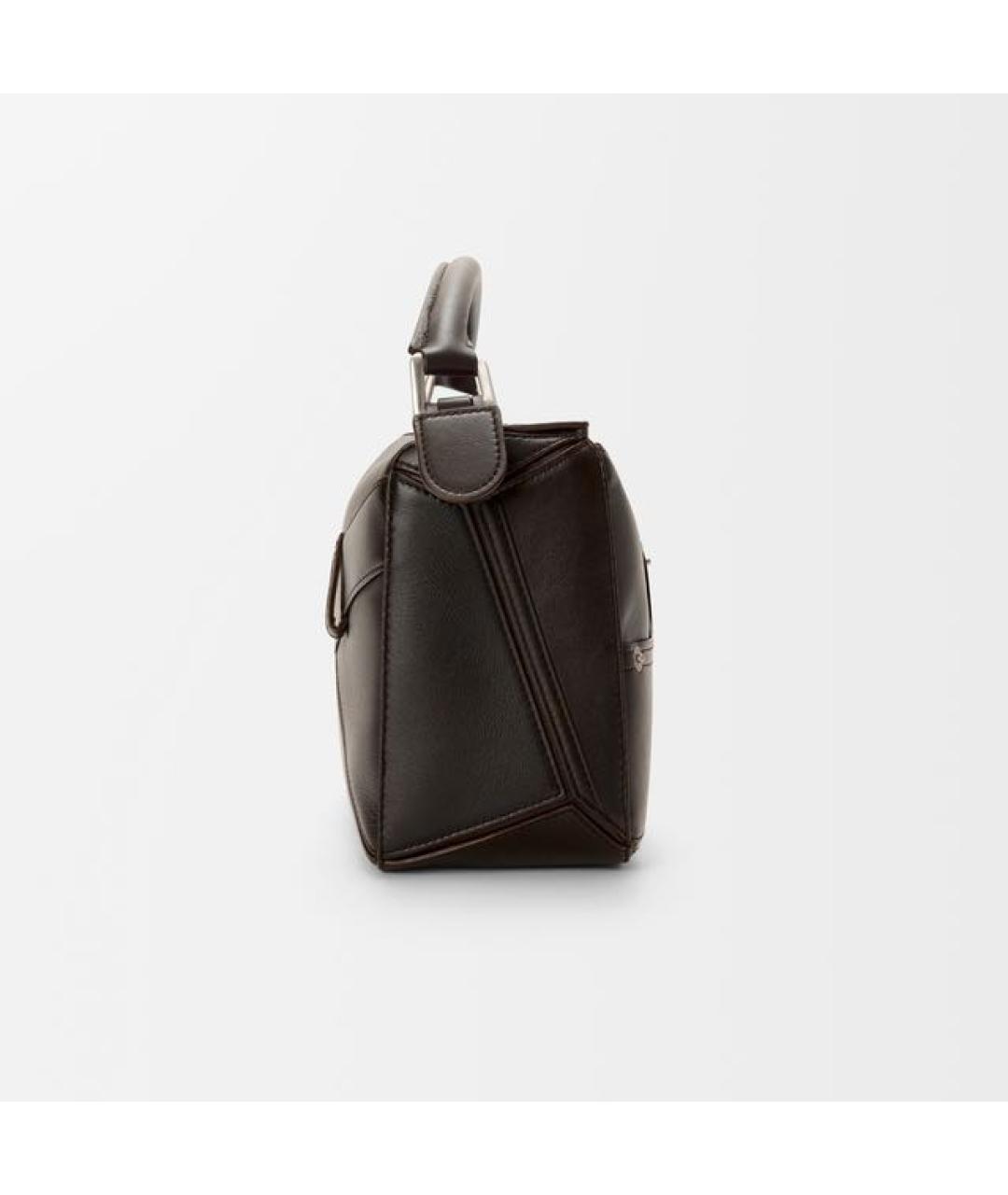 LOEWE Коричневая кожаная сумка с короткими ручками, фото 5