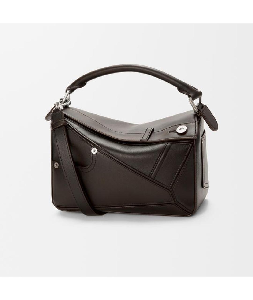 LOEWE Коричневая кожаная сумка с короткими ручками, фото 6