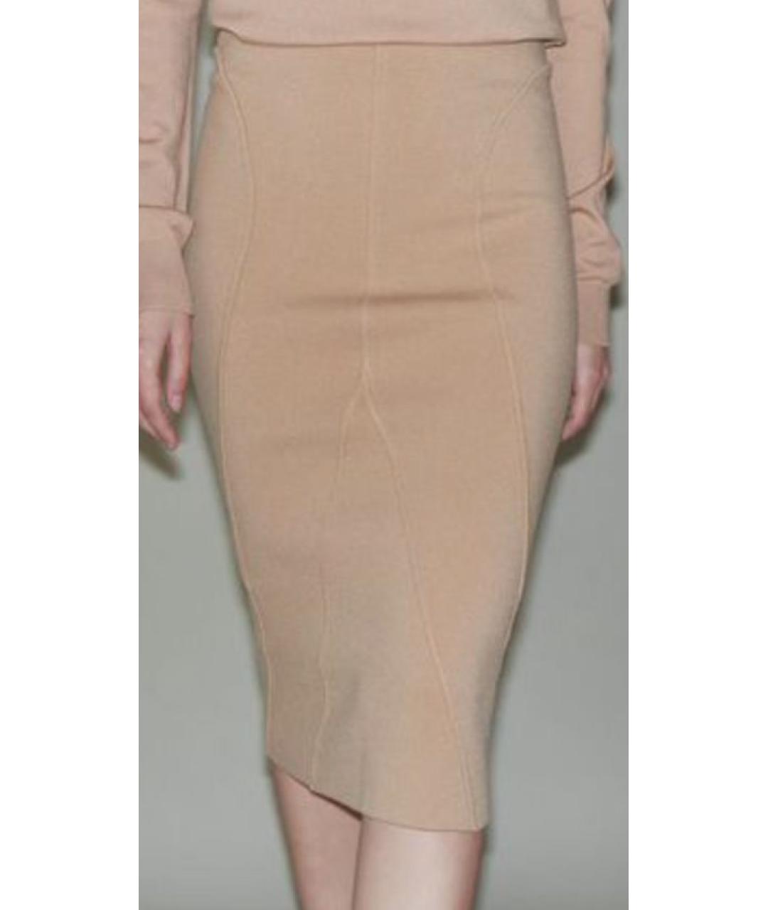 NO. 21 Бежевая шерстяная юбка макси, фото 5