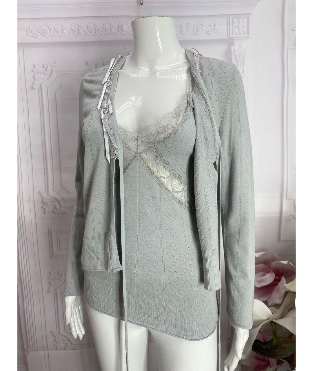 TWIN-SET Серый вискозный кардиган, фото 5