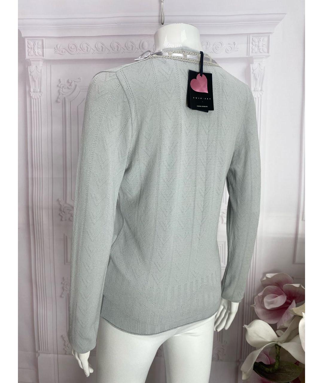 TWIN-SET Серый вискозный кардиган, фото 2