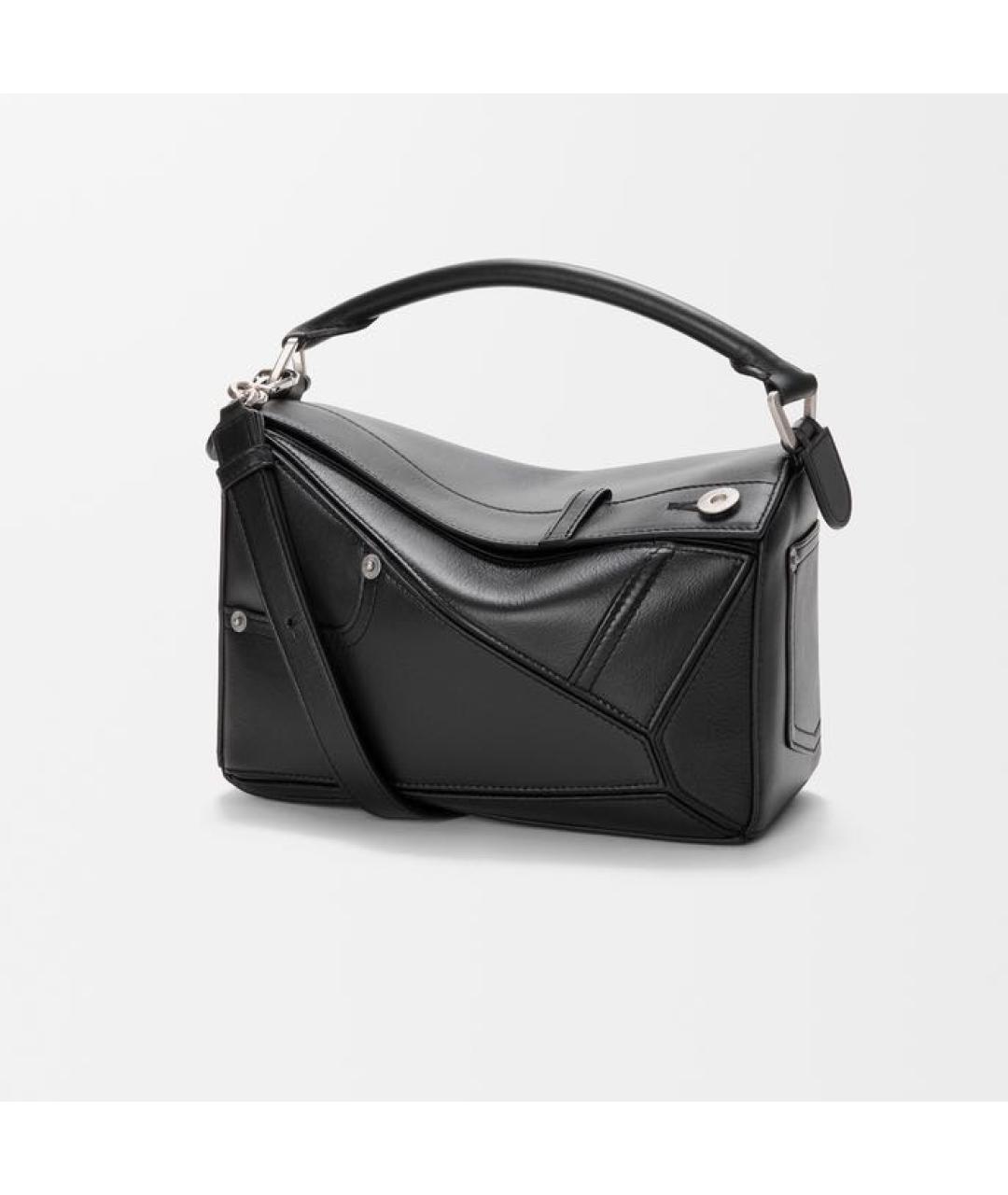 LOEWE Черная кожаная сумка с короткими ручками, фото 5