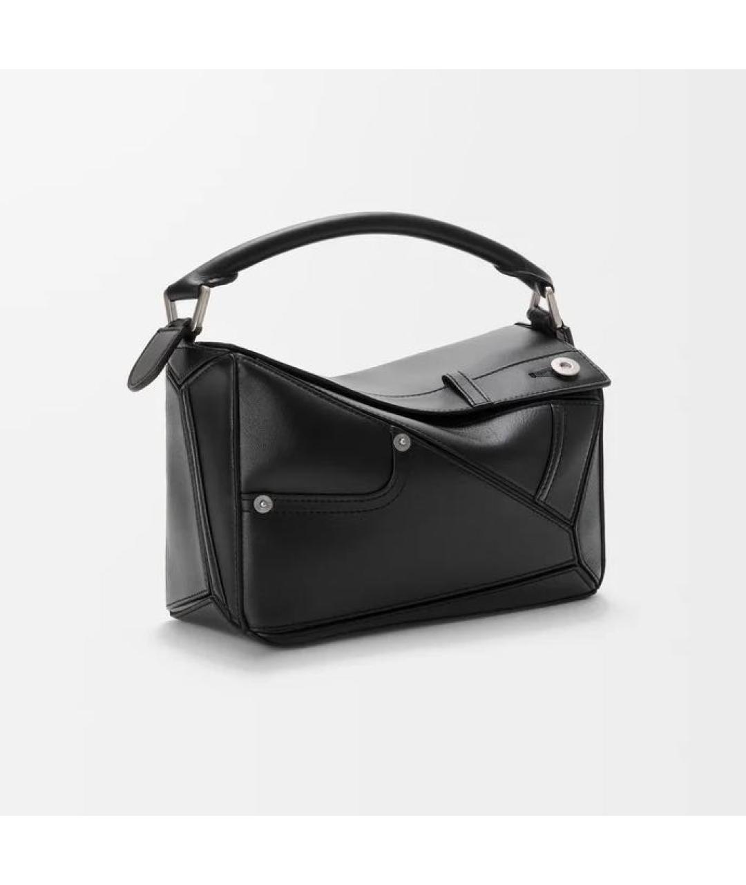 LOEWE Черная кожаная сумка с короткими ручками, фото 4