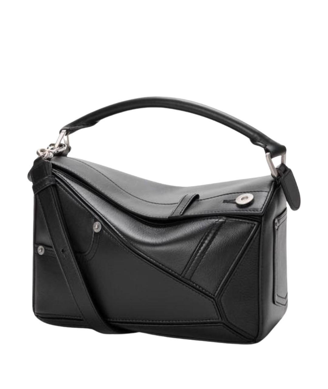 LOEWE Черная кожаная сумка с короткими ручками, фото 1