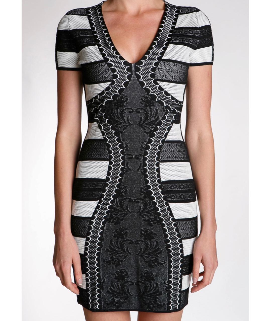 ALEXANDER MCQUEEN Черное вискозное коктейльное платье, фото 3