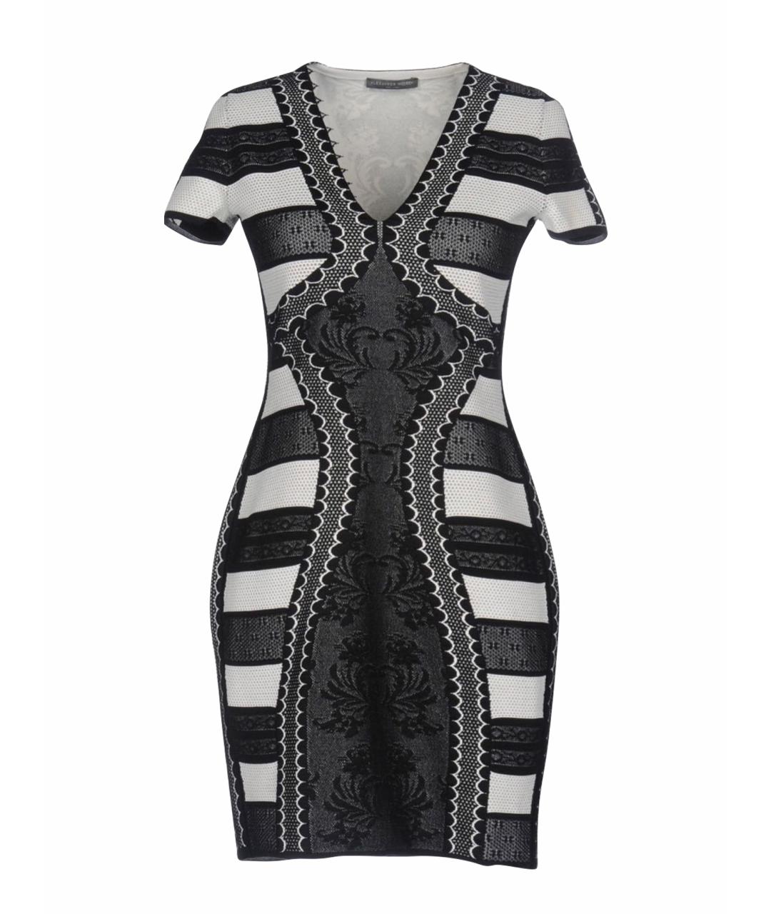 ALEXANDER MCQUEEN Черное вискозное коктейльное платье, фото 1