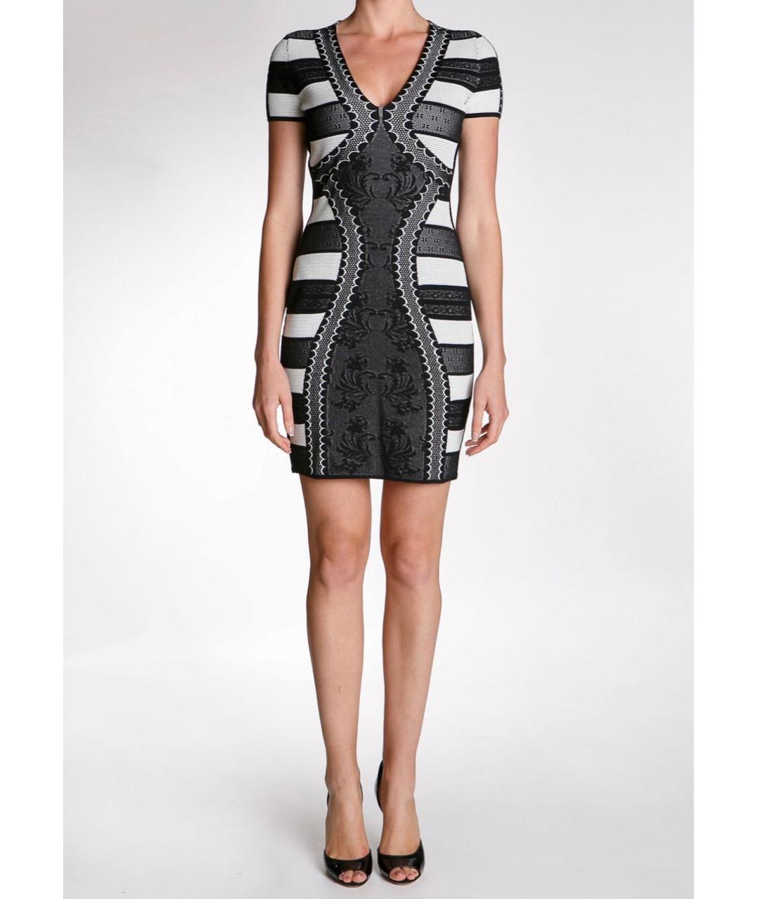 ALEXANDER MCQUEEN Черное вискозное коктейльное платье, фото 2