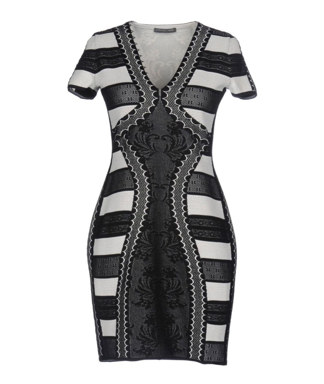 ALEXANDER MCQUEEN Черное вискозное коктейльное платье, фото 9