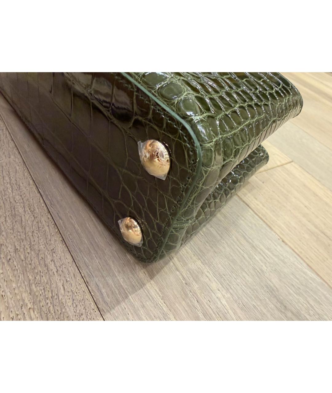 LOUIS VUITTON Хаки сумка тоут из экзотической кожи, фото 4