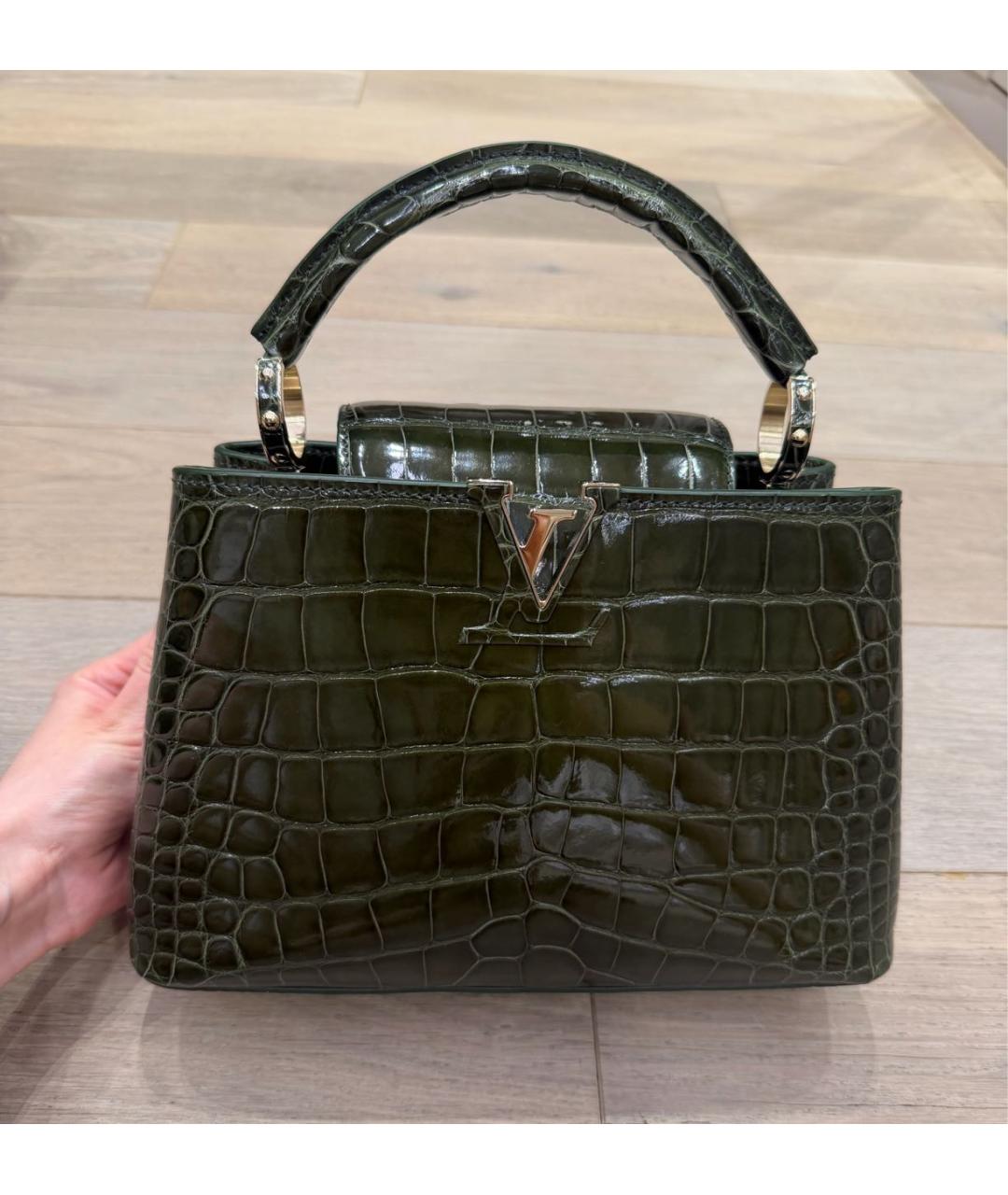 LOUIS VUITTON Хаки сумка тоут из экзотической кожи, фото 7