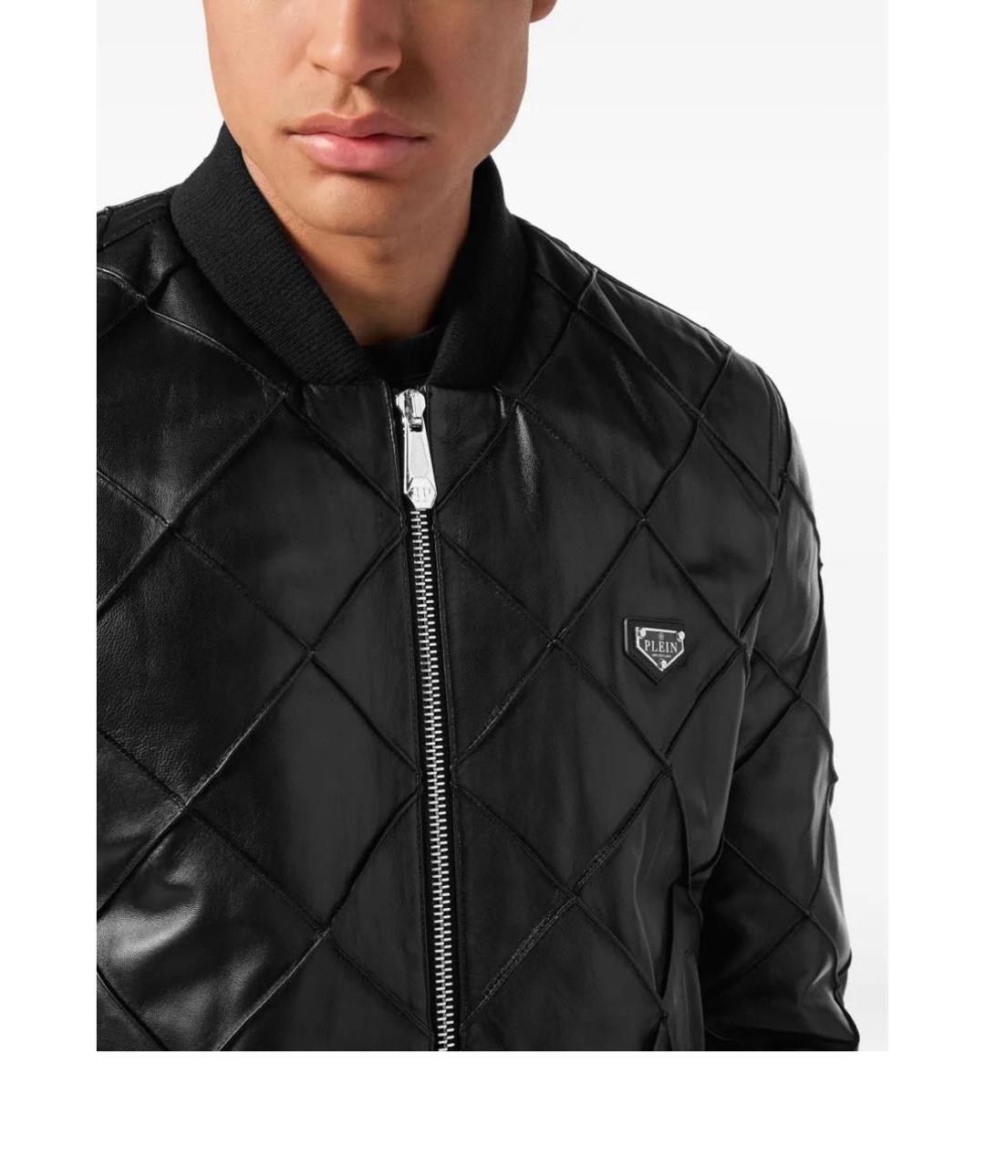 PHILIPP PLEIN Черная кожаная куртка, фото 5