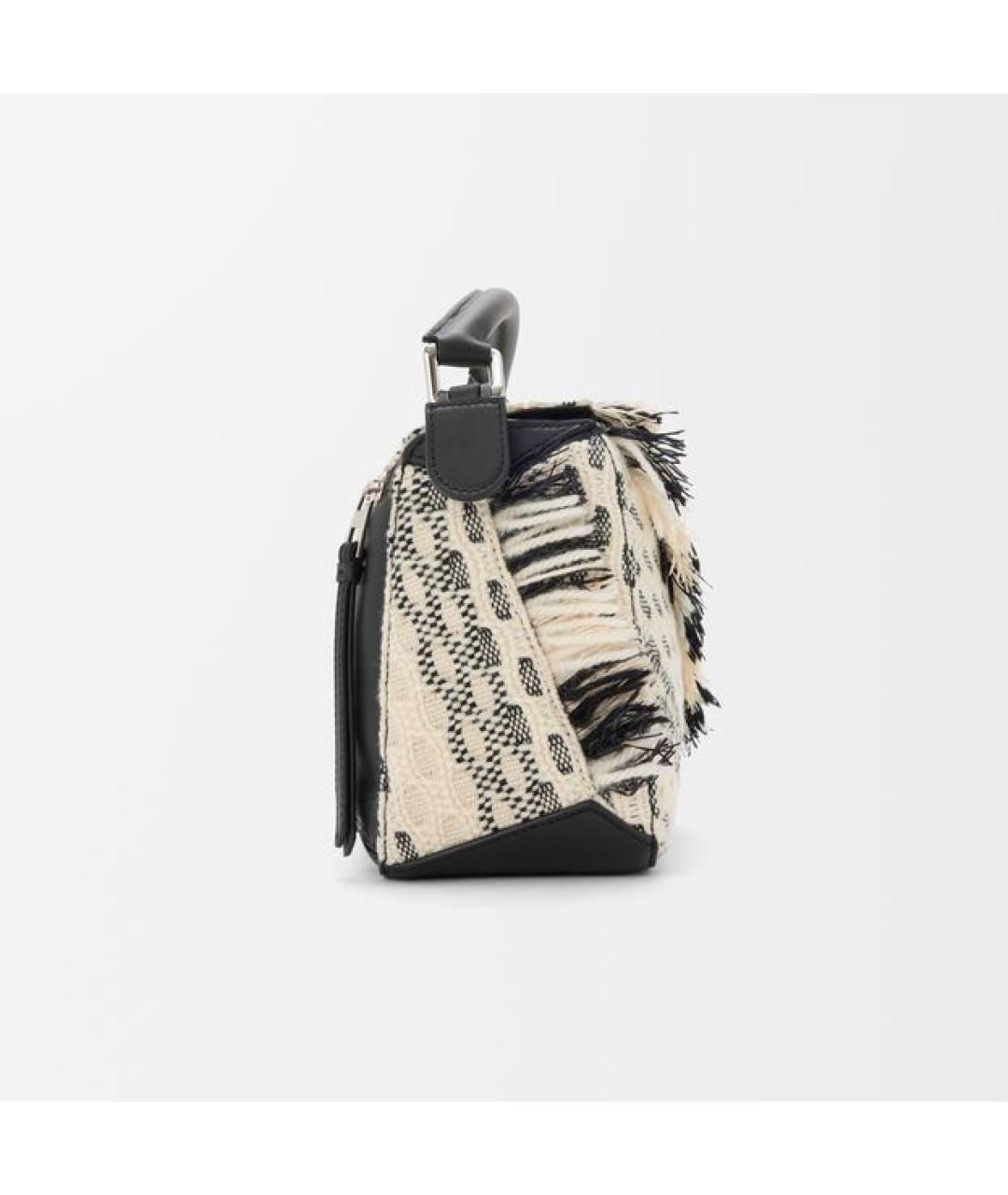 LOEWE Черная тканевая сумка с короткими ручками, фото 5