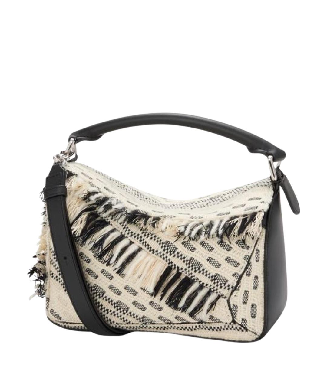 LOEWE Черная тканевая сумка с короткими ручками, фото 1