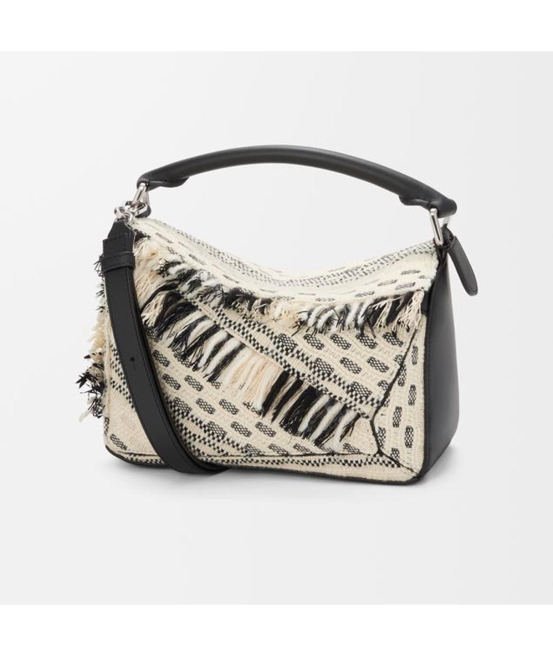 LOEWE Черная тканевая сумка с короткими ручками, фото 6