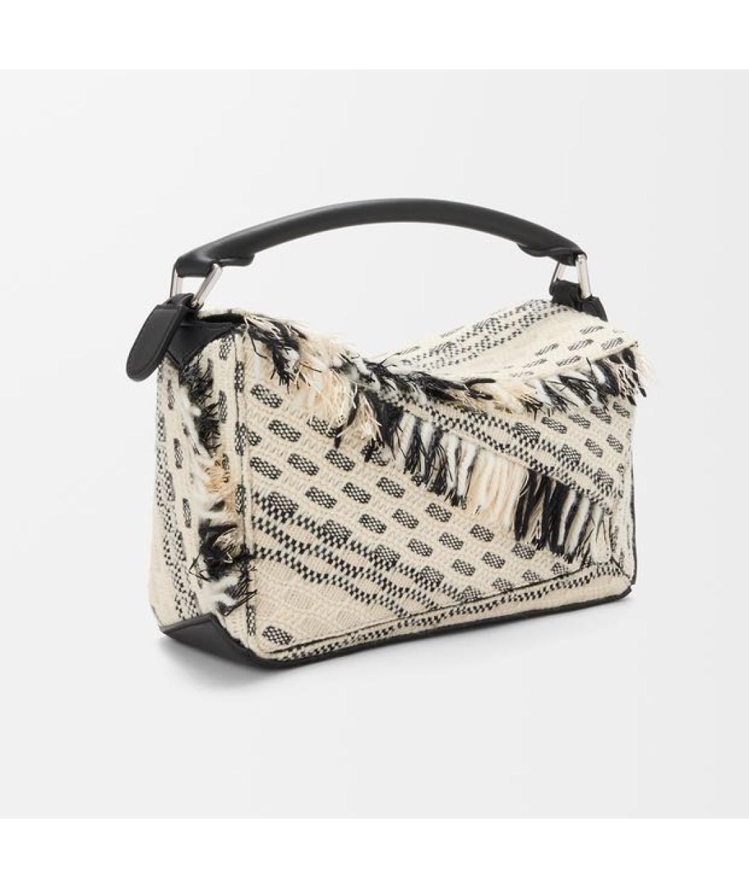 LOEWE Черная тканевая сумка с короткими ручками, фото 4