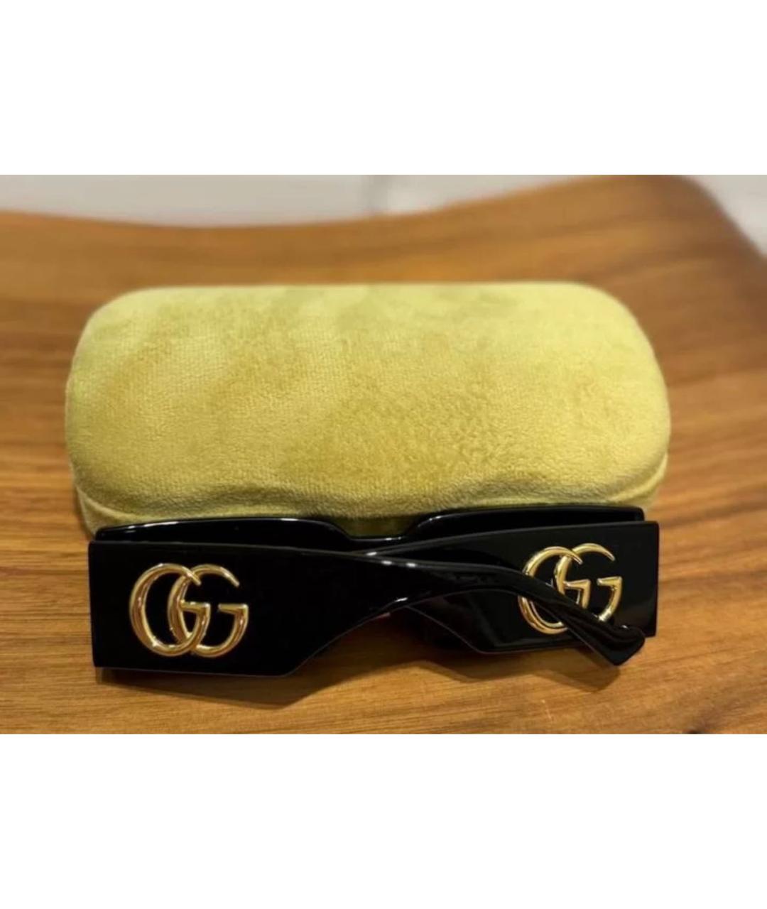 GUCCI Черные пластиковые солнцезащитные очки, фото 2