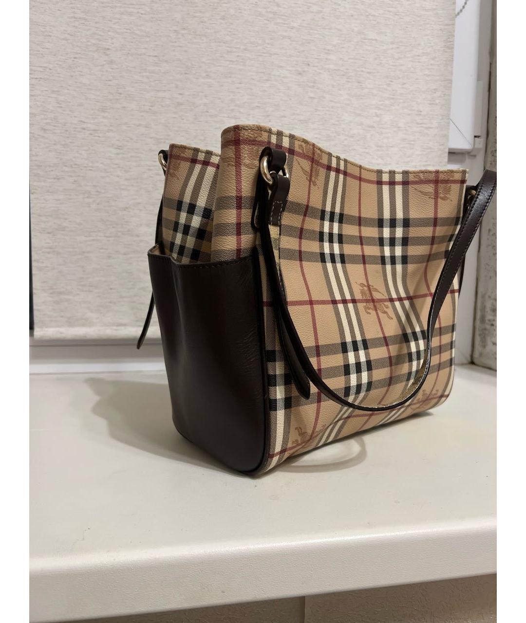 BURBERRY Бежевая кожаная сумка тоут, фото 2