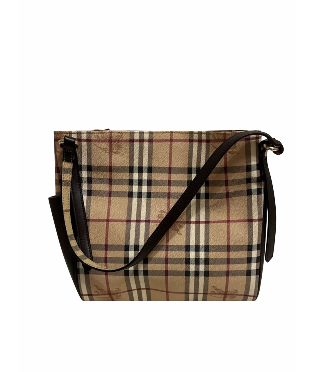 BURBERRY Бежевая кожаная сумка тоут, фото 1