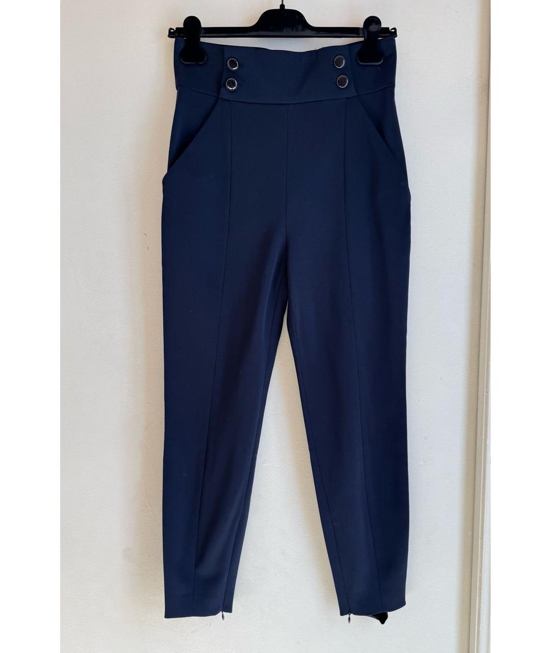 ALEXANDER MCQUEEN Темно-синие шерстяные брюки узкие, фото 9