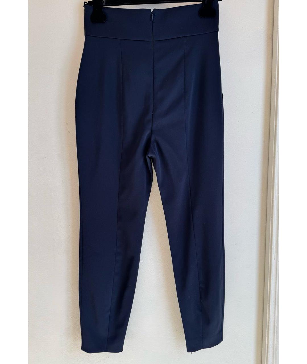 ALEXANDER MCQUEEN Темно-синие шерстяные брюки узкие, фото 3