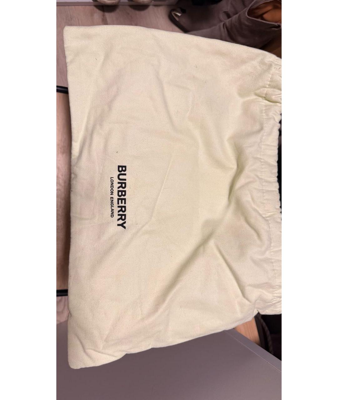 BURBERRY Черная кожаная сумка тоут, фото 7