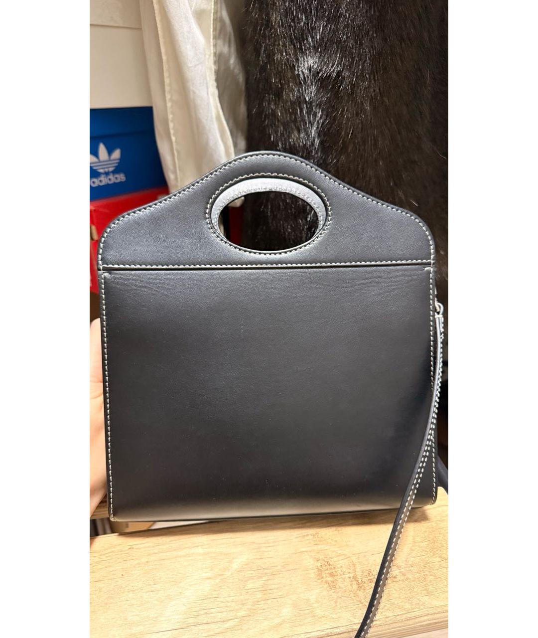 BURBERRY Черная кожаная сумка тоут, фото 3