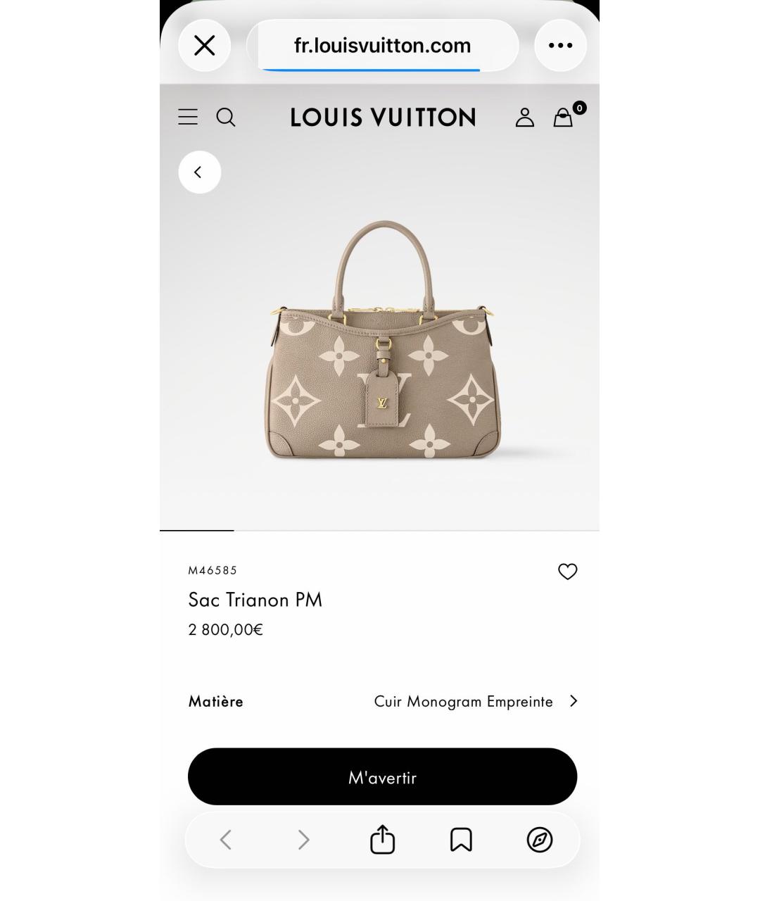 LOUIS VUITTON Бежевая кожаная сумка через плечо, фото 8