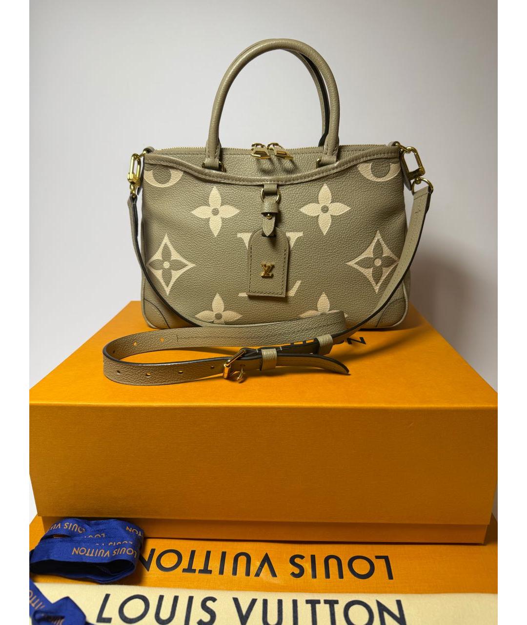 LOUIS VUITTON Бежевая кожаная сумка через плечо, фото 5