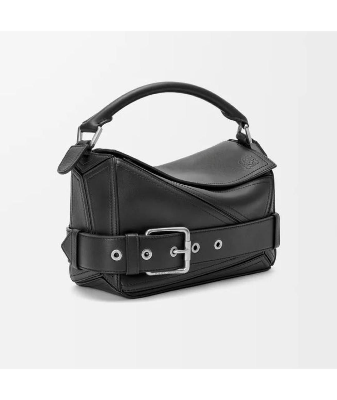 LOEWE Черная кожаная сумка с короткими ручками, фото 4