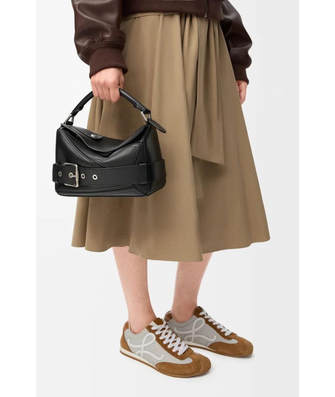 LOEWE Черная кожаная сумка с короткими ручками, фото 3