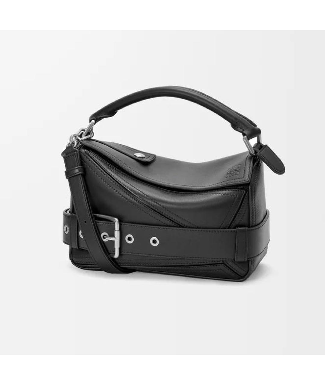 LOEWE Черная кожаная сумка с короткими ручками, фото 6