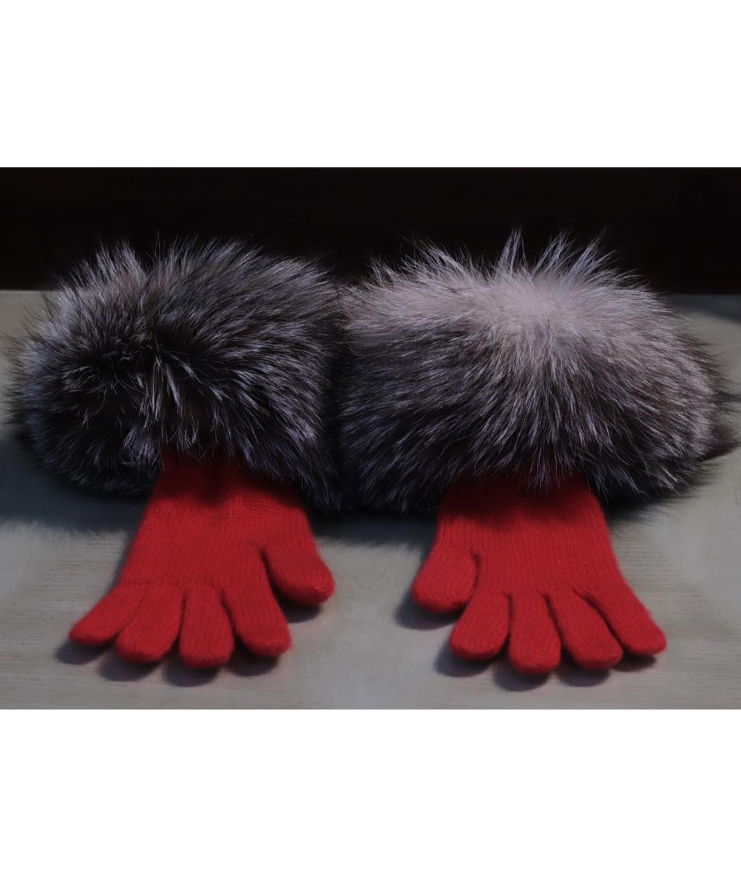 CHRISTIAN DIOR Красные кашемировые перчатки, фото 3