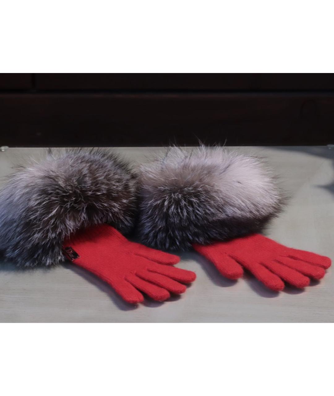 CHRISTIAN DIOR Красные кашемировые перчатки, фото 2