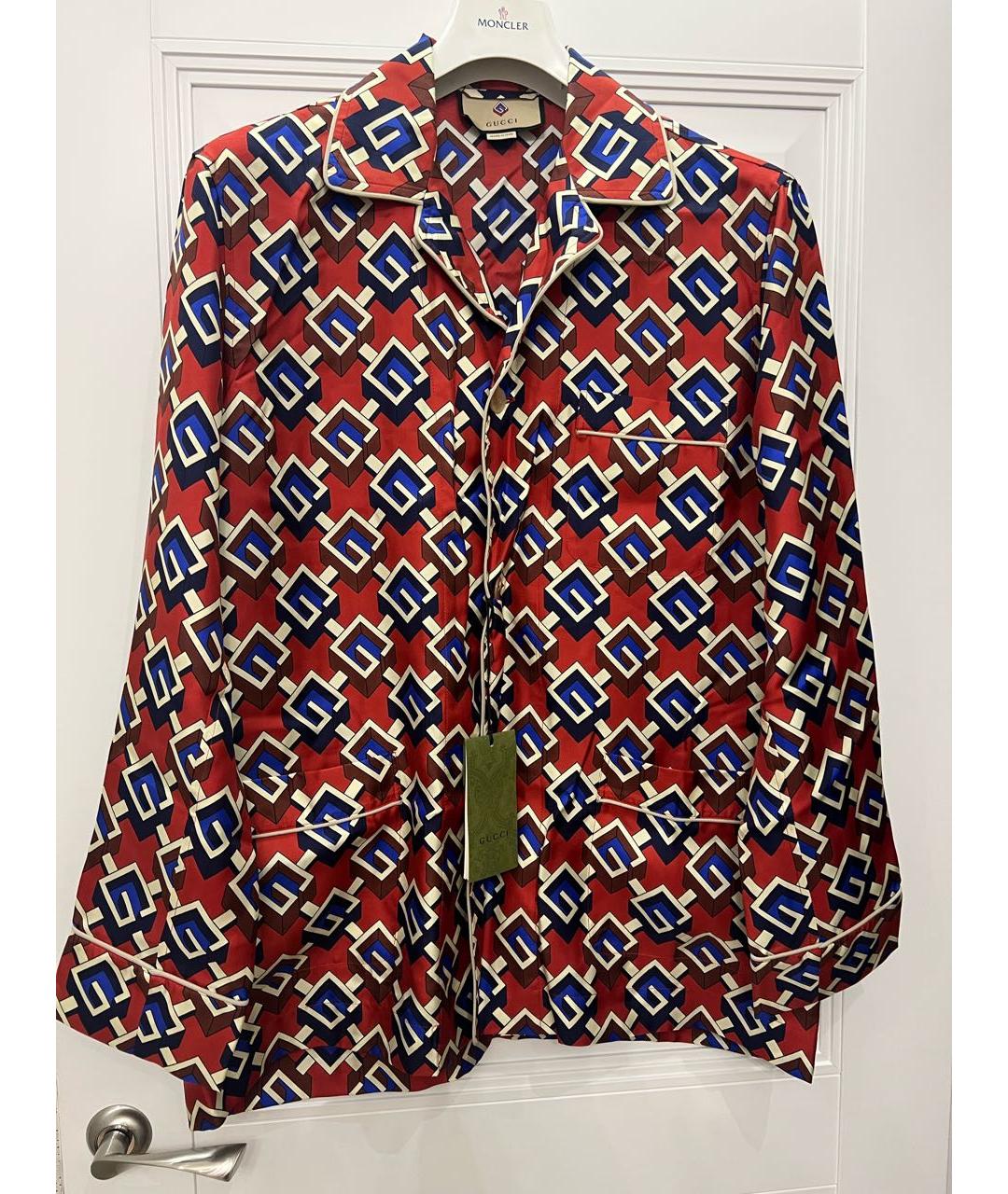 GUCCI Красный шелковый костюм с брюками, фото 5