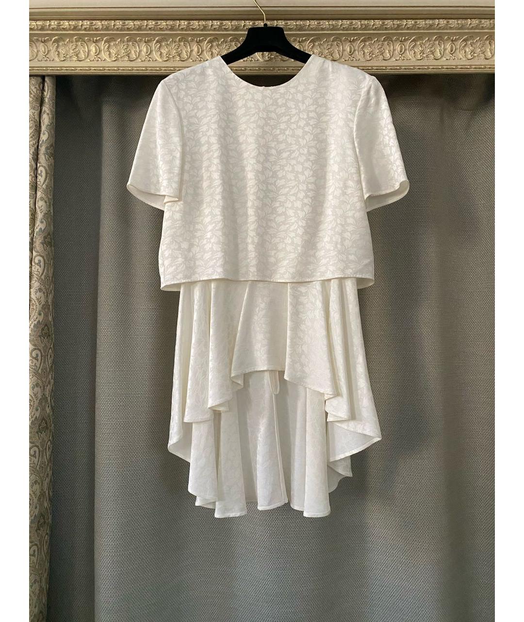 ALEXANDER MCQUEEN Белая шелковая блузы, фото 5