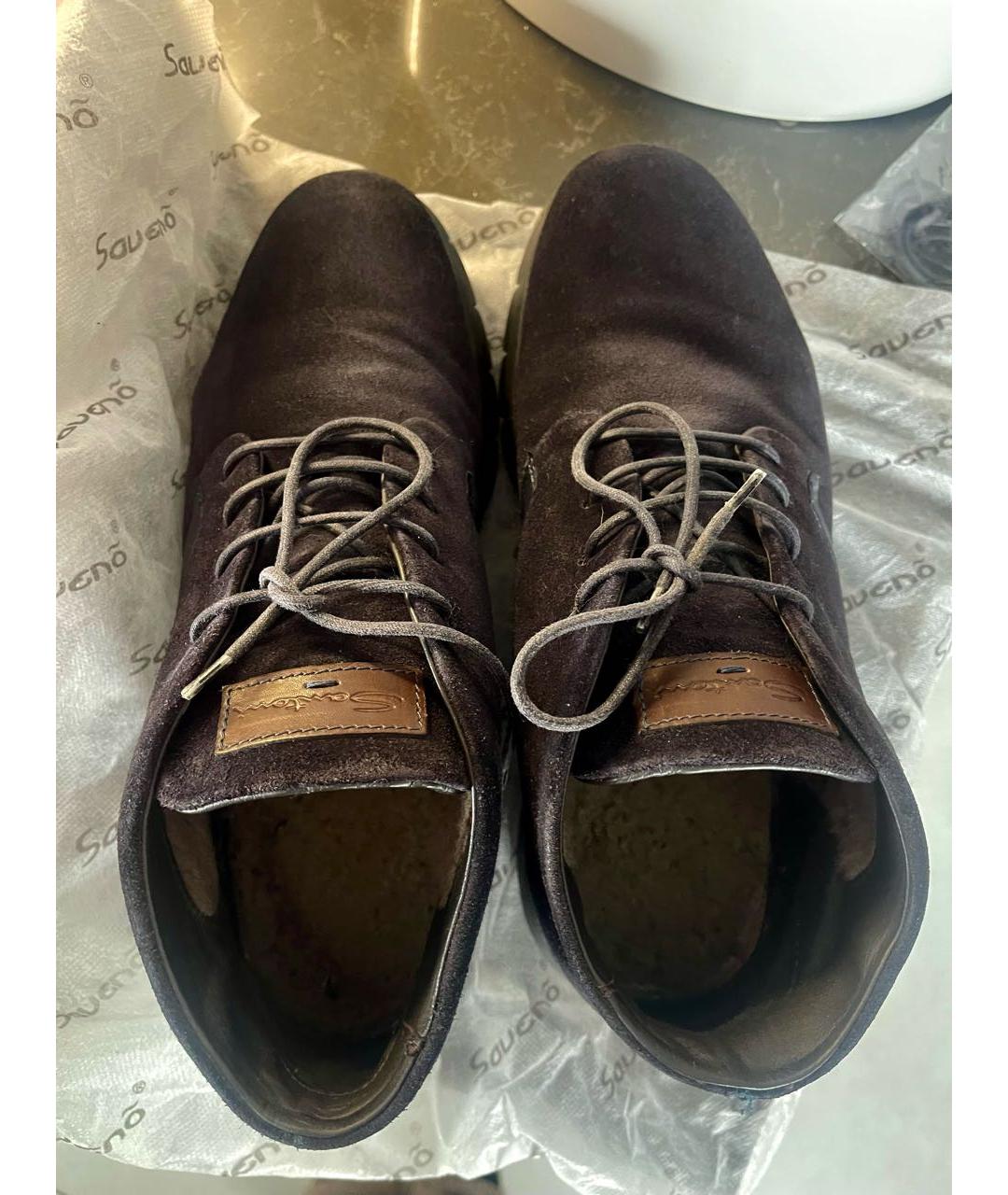 SANTONI Темно-синие замшевые высокие ботинки, фото 3